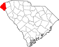 Map of South Carolina highlighting Oconee County
