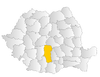 Map of Romania highlighting Argeș County