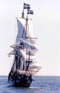 Replica of the Kalmar Nyckel at sea
