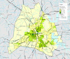 Nashville Population Density 2000