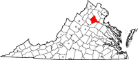 Map of Virginia highlighting Culpeper County