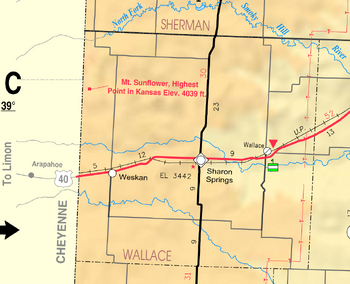 Map of Wallace Co, Ks, USA