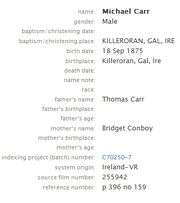 Carr-Michael 1875 birth.png