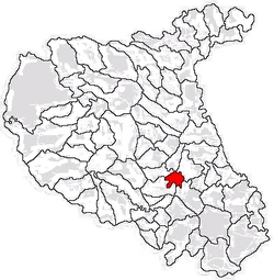 Location of Golești in Vrancea County