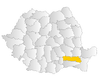 Map of Romania highlighting Ialomița County