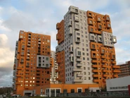 Modern blocks on Obrońców Wybrzeża Street