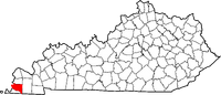 Map of Kentucky highlighting Hickman County