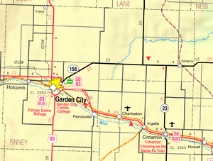 Map of Finney Co, Ks, USA