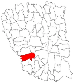 Location of Liești in Galați County