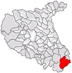 Location of Măicănești in Vrancea County