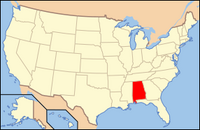 Map of the U.S. highlighting Alabama
