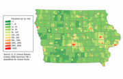 Iowa population map