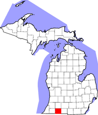 Map of Michigan highlighting Saint Joseph County