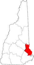Map of New Hampshire highlighting Strafford County