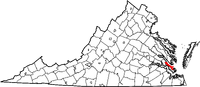Map of Virginia highlighting York County