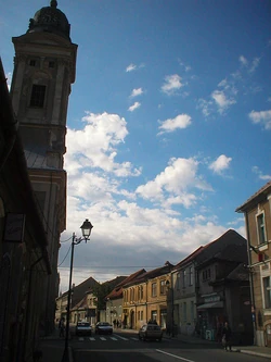 View of the historic center of Baia Mare