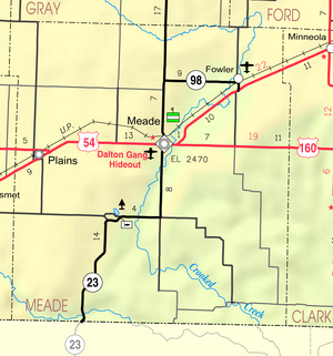 Map of Meade Co, Ks, USA