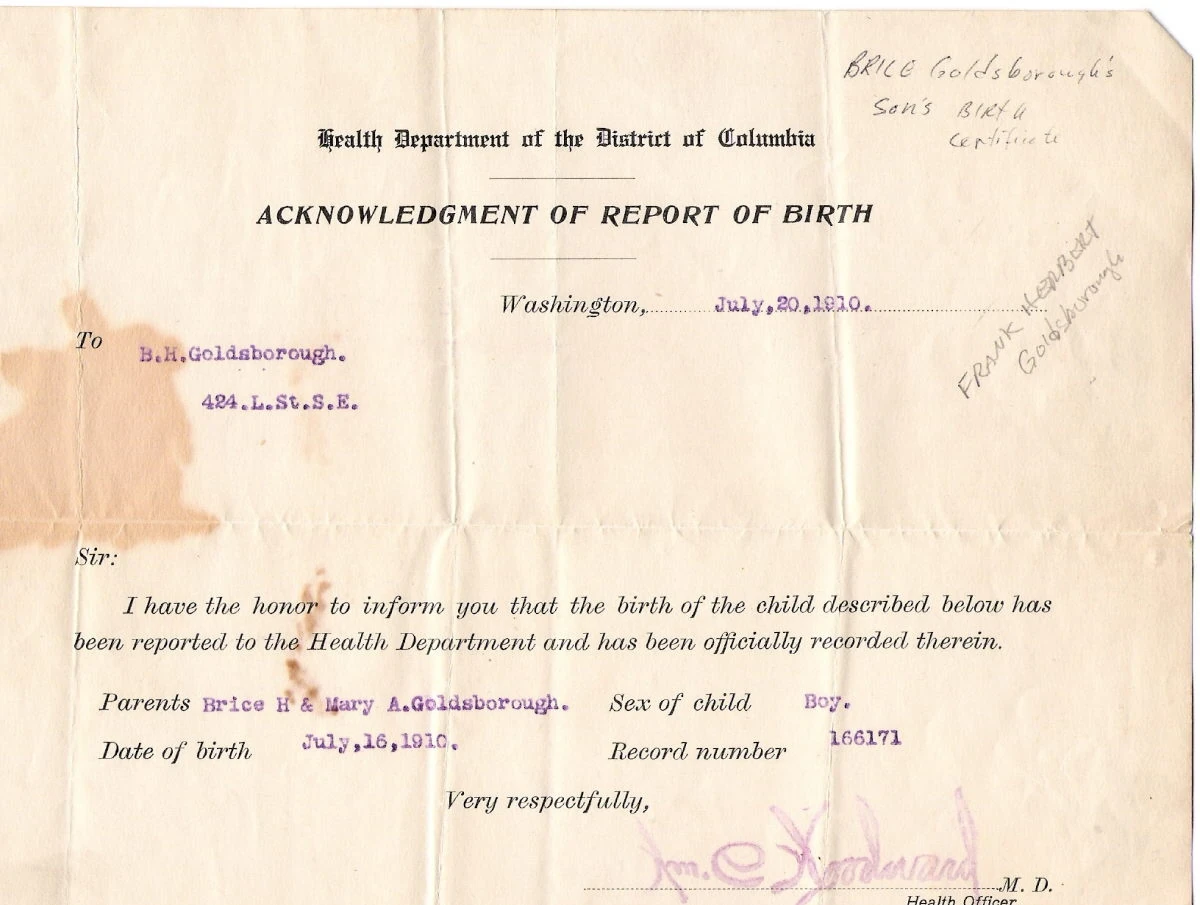 Francis Herbert Goldsborough (19101930) Familypedia Fandom