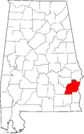 Map of Alabama highlighting Barbour County