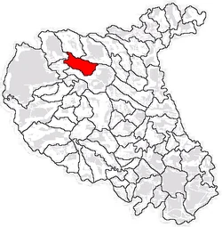 Location of Vizantea-Livezi in Vrancea County