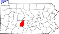 Map of Pennsylvania highlighting Blair County