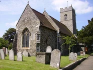 St. Peter's church in Cringleford where John William Ewing is buried. The family attended this church nearly every Sunday. John's grave stone can be clearly seen in the foreground.