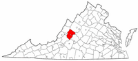 Map of Virginia highlighting Rockbridge County