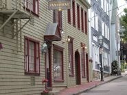 Some of the historic buildings in Newport, near the coast