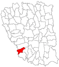 Location of Fundeni in Galați County