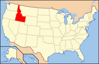 Map of the U.S. highlighting Idaho