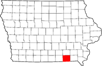 Map of Iowa highlighting Davis County