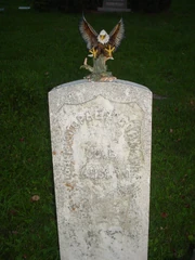 C.D. Gorman's military tombstone.at Brookville Cemetery. He has a second non-military marker on the grave
