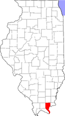 Map of Illinois highlighting Pope County