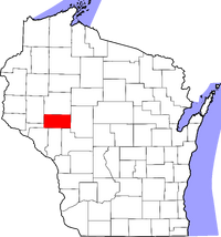 Map of Wisconsin highlighting Eau Claire County