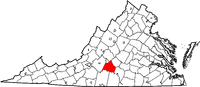 Map of Virginia highlighting Campbell County