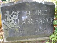 Minnie Langeance headstone