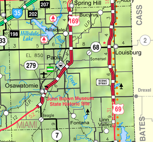 Map of Miami Co, Ks, USA