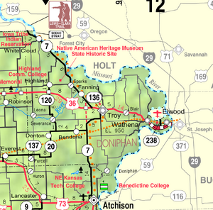 Map of Doniphan Co, Ks, USA