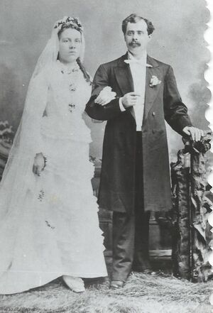 1877 marriage of Peder Matthias Olsen (1849-1896) and Anne Marie Jensen (1854-1896) in Chicago, Illinois