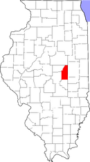 Map of Illinois highlighting Piatt County