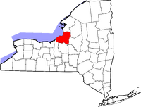 Map of New York highlighting Oswego County