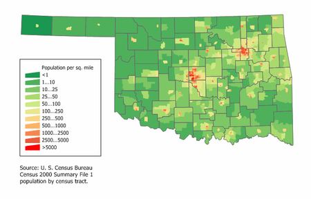 Oklahoma population map