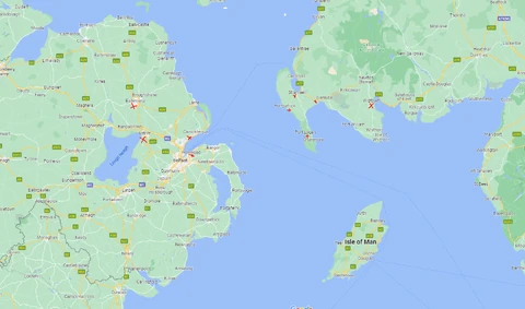 Modern Map - Adair estates in Ireland and Scotland