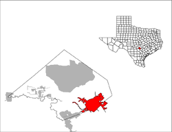Location of New Braunfels in Texas