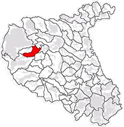 Location of Vrâncioaia in Vrancea County
