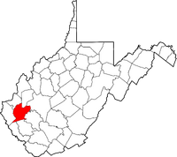 Map of West Virginia highlighting Lincoln County