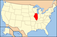 Map of the U.S. highlighting Illinois