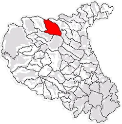 Location of Răcoasa in Vrancea County