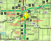 Map of Saline Co, Ks, USA