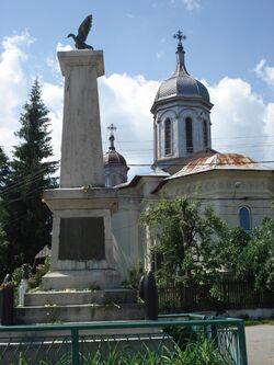 Memorial monument and church of Scorțeni